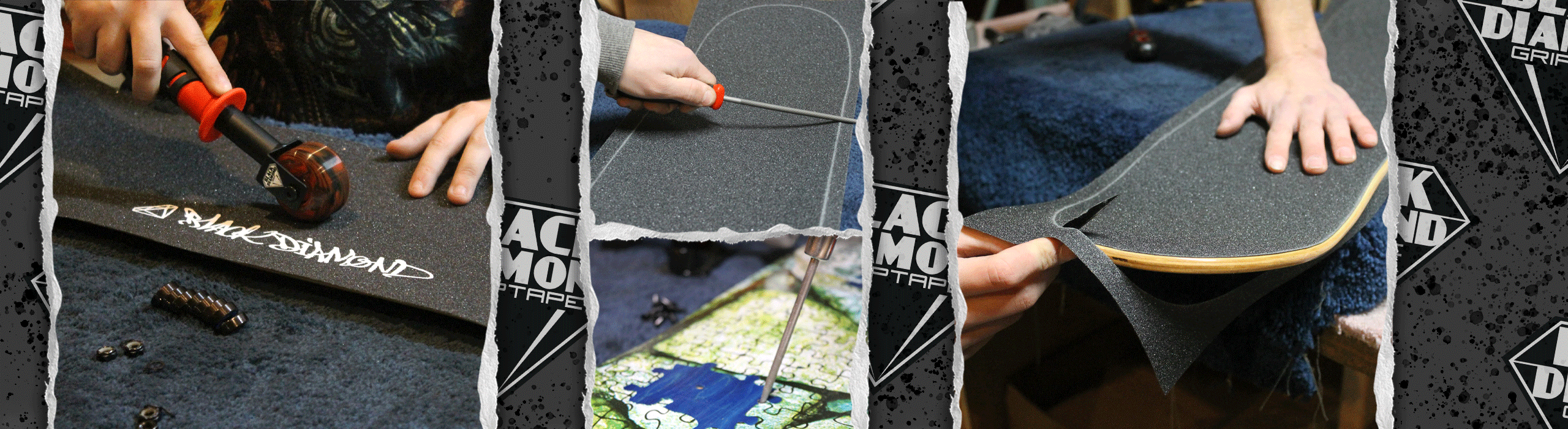 Black Diamond Grip tape tools for Skateboards & Longboards