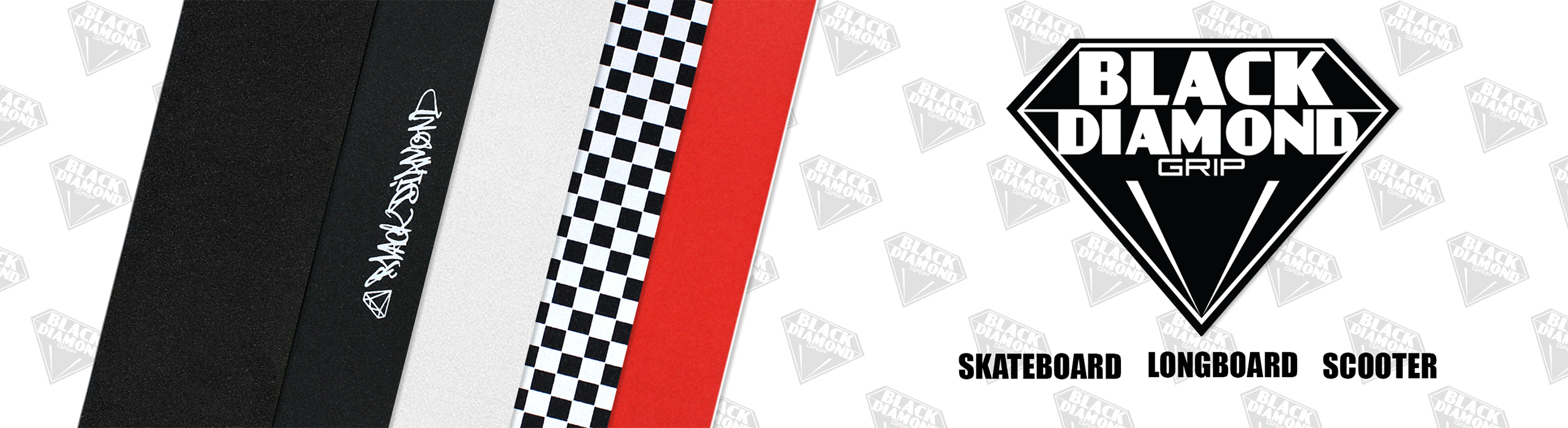 Black Diamond Griptape Sheets for Skateboards, Longboards, & Scooters